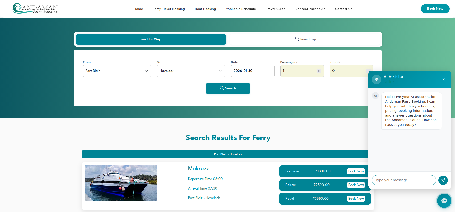 Ferry Booking Hover